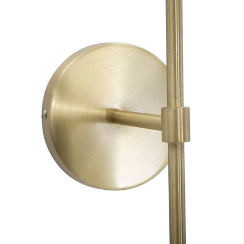 Applique Murale Double En Métal Doré Avec Globes En Verre Blanc 21x15x55 Cm