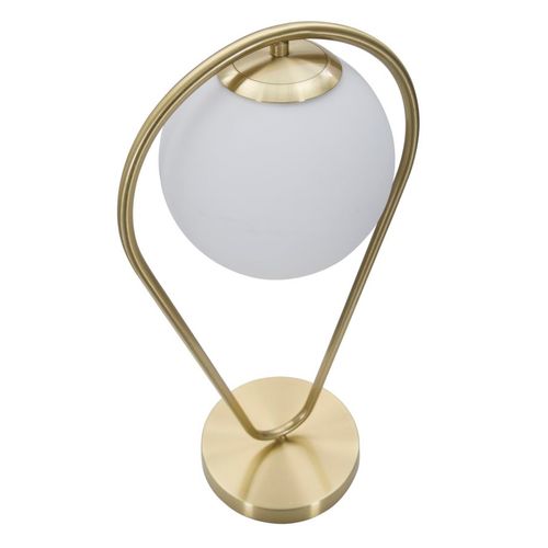 Lampe à Poser Glamy Drop Dorée Avec Globe En Verre Blanc 25x18x50 Cm