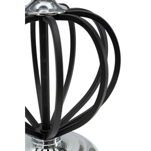 Lampe à Poser Métal Noir Et Argent Ø28x44,5 Cm Style Glamour