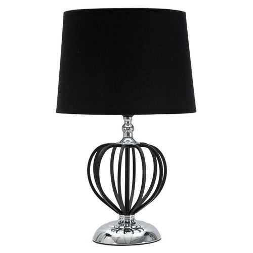 Lampe à Poser Métal Noir Et Argent Ø28x44,5 Cm Style Glamour