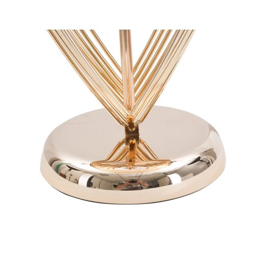 Lampe à Poser Ø32,5x53,5 Cm Métal Doré Et Abat-jour Noir Élégant