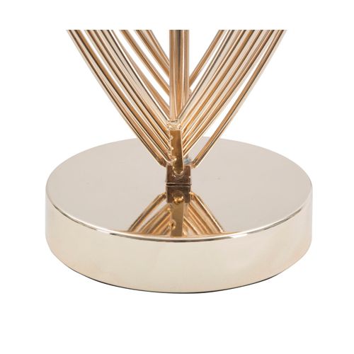 Lampe à Poser Ø24x44 Cm En Métal Doré Avec Abat-jour Noir Chic