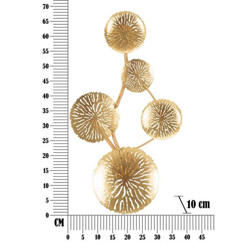 Lampe à Poser Ø30x60 Cm En Métal Doré Avec Abat-jour Noir Motif Feuilles