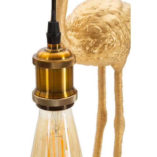 Lampe à Poser Flamant Rose En Résine Dorée 13x11,5x39,5 Cm Décorative