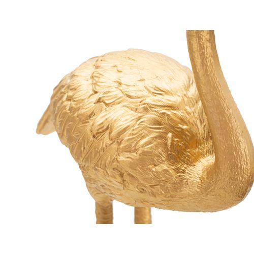 Lampe à Poser Flamant Rose En Résine Dorée 13x11,5x39,5 Cm Décorative