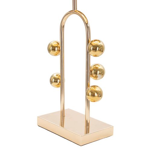 Lampe à Poser Design Dorée Avec Abat-jour Noir Ø32,5x61 Cm Élégante