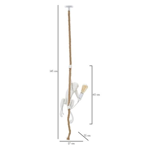 Lampe à poser Original Singe En Résine Grimpant Sur Corde, 1 Lumière