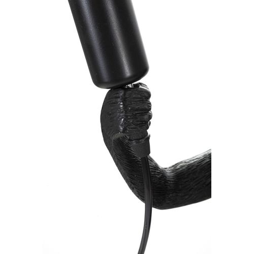 Lampe à Poser Singe Noir En Résine 26x34x55 Cm Design Original
