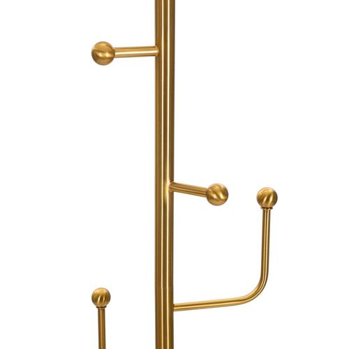 Lampadaire Doré Avec Base En Marbre Et Porte-manteaux Intégré 41x173 Cm