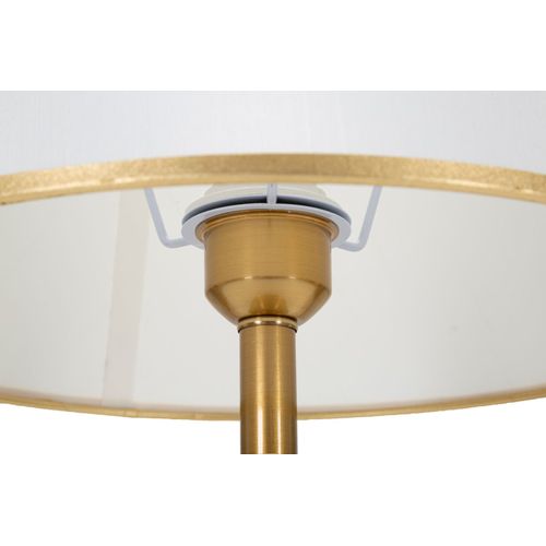 Lampe à Poser Métal Doré Et Blanc Avec Abat-jour Élégant 31x52 Cm