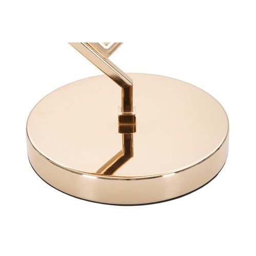 Lampe à Poser Dorée Décor Géométrique Avec Abat-jour Blanc Ø30x56 Cm