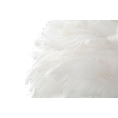 Lampadaire Doré Élégant Avec Abat-jour En Plumes Blanches 165 Cm