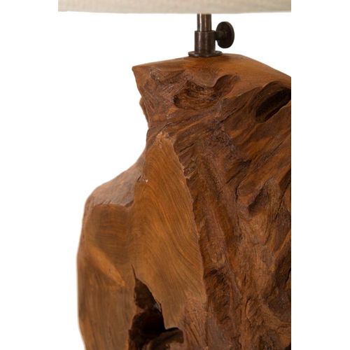 Lampe à Poser En Teck Recyclé Ø35x69 Cm – Design Artisanal Naturel