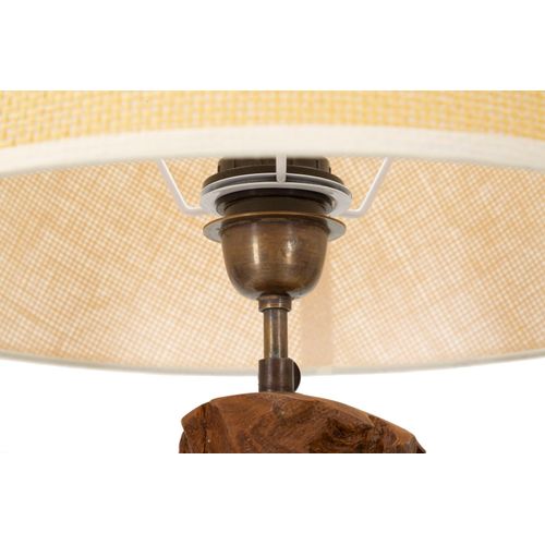 Lampe à Poser En Teck Recyclé Ø35x69 Cm – Design Artisanal Naturel