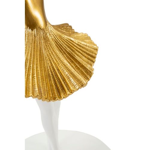 Lampe à Poser Danseuse Dorée En Résine Et Métal Avec Abat-jour Ø28x64 Cm