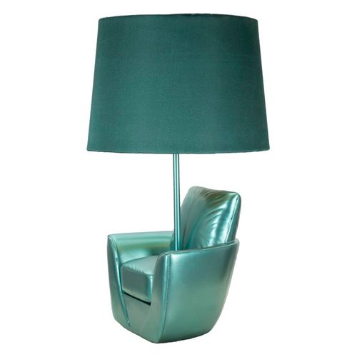 Lampe à Poser Jaune Style Vintage En Résine Avec Abat-jour Tissu 26x43 Cm