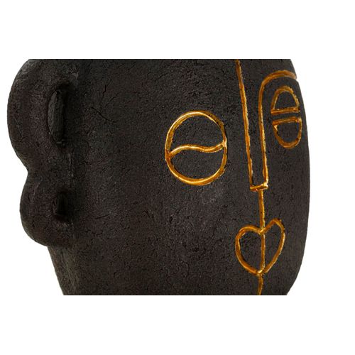 Lampe à Poser Résine Visage Tribal Avec Abat-jour Gris 30,5x46 Cm