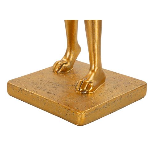 Lampe à Poser Résine Lapin Doré Avec Abat-jour Blanc 26x16x47 Cm