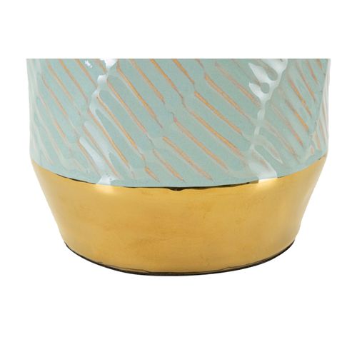 Lampe à Poser Céramique Cape Town Blanc Clair Avec Finitions Dorées 30x30x47 Cm