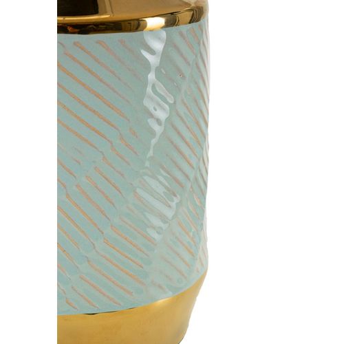 Lampe à Poser Céramique Cape Town Blanc Clair Avec Finitions Dorées 30x30x47 Cm