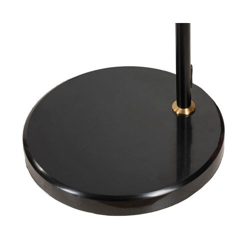 Lampadaire Arc Noir Ø100 Cm X 150-180 Cm Métal Et Plumes Synthétiques