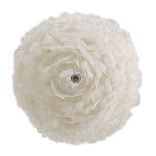 Lampe à poser Plumes Blanches Ø60x30 Cm Avec Câble 110 Cm Pour Salon Ou Chambre