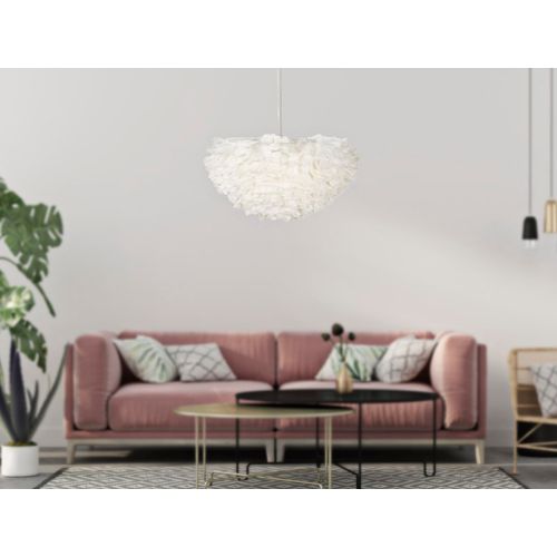 Lampe à poser Plumes Blanches Ø60x30 Cm Avec Câble 110 Cm Pour Salon Ou Chambre