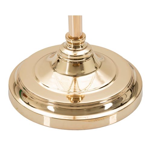 Lampadaire Doré Ø38x160 Cm Avec Abat-jour Noir Et Décoration Florale