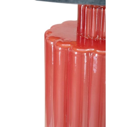 Lampe à Poser Moderne Verre Rouge 40x70 Cm Avec Abat-jour Bleu Velours