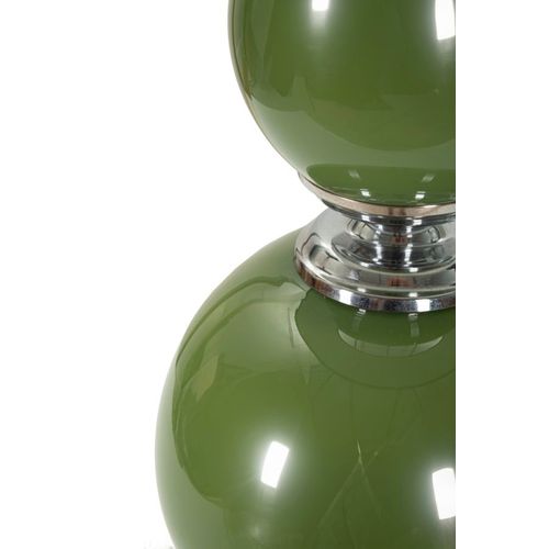 Lampe à Poser Moderne Verre Vert 38x65 Cm Avec Abat-jour Velours Noir