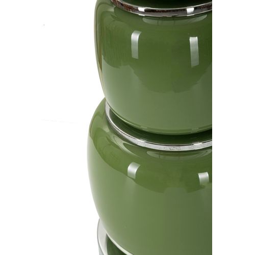 Lampe à Poser Moderne Verre Vert 32,5x55 Cm Avec Abat-jour Velours Noir