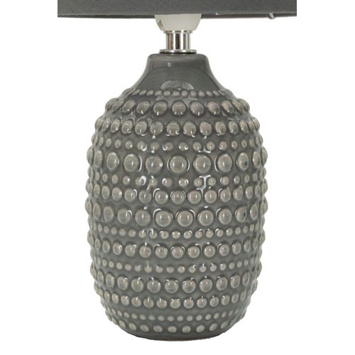 Lampe De Chevet Moderne Grise Ø15x30,5 Cm à Relief Élégant