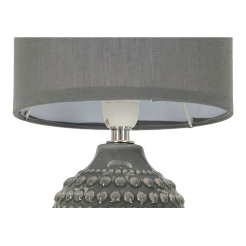 Lampe De Chevet Moderne Grise Ø15x30,5 Cm à Relief Élégant