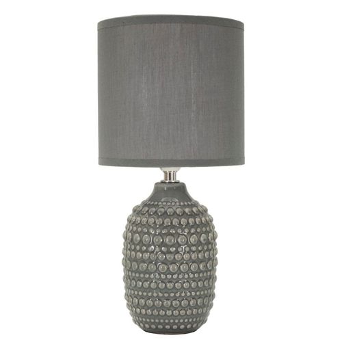 Lampe De Chevet Moderne Grise Ø15x30,5 Cm à Relief Élégant
