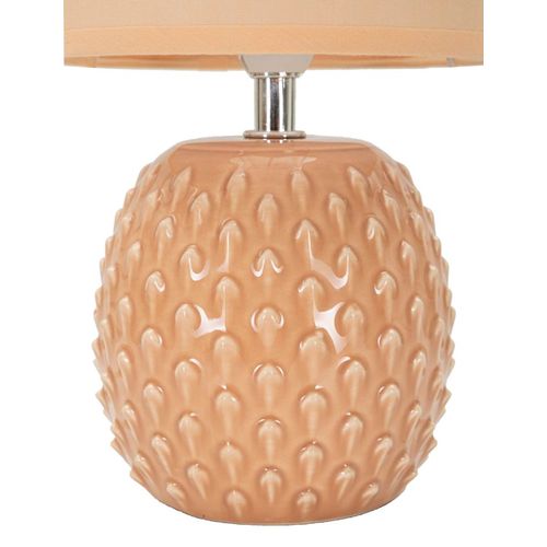 Lampe De Chevet Moderne Ø14x27 Cm Socle Rose à Relief Élégant