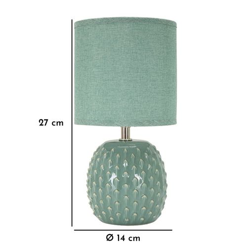 Lampe De Chevet Moderne Ø14x27 Cm Socle Jaune à Relief Élégant