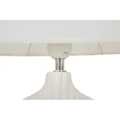 Lampe De Chevet Moderne 28,5x15x43 Cm Socle Blanc à Décor Drapé
