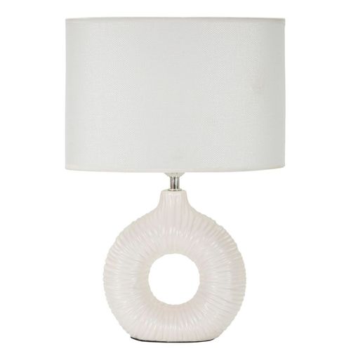 Lampe De Chevet Moderne 28,5x15x43 Cm Socle Blanc à Décor Drapé