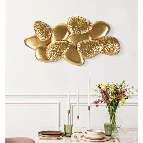 Applique Murale Dorée 3 Lumières Avec Panneaux Texturés 59,8x11x31 Cm