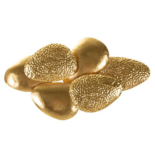 Applique Murale Dorée 2 Lumières Avec Panneaux Texturés 44x11x28 Cm