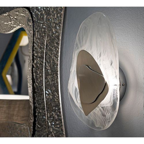 Applique Murale Argentée En Verre Design Nuage 21x8x32 Cm