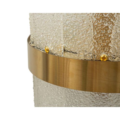 Applique Murale Dorée à 2 Lumières En Verre Satiné 20x14x28 Cm