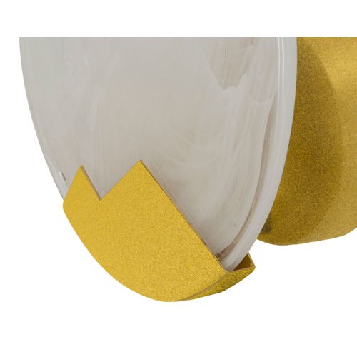 Applique Murale Dorée Ronde En Verre Opaque 20x20x10 Cm