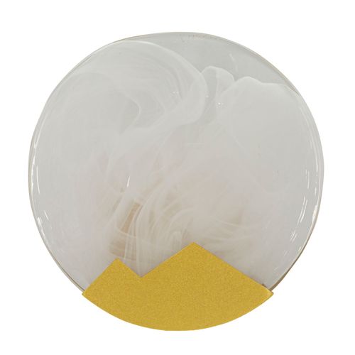 Applique Murale Dorée Ronde En Verre Opaque 20x20x10 Cm