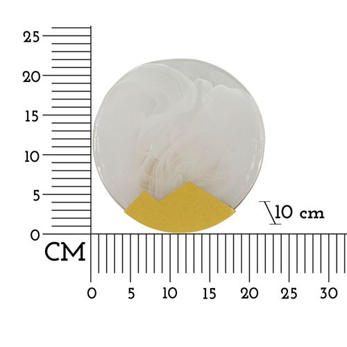 Applique Murale Dorée Ronde En Verre Opaque 20x20x10 Cm