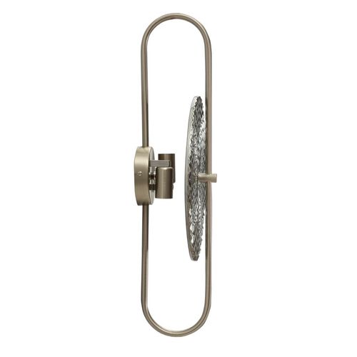 Applique Murale Argentée En Verre Circulaire à Relief 28x15x54 Cm