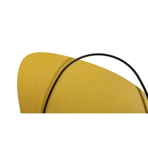 Applique Murale Dorée Avec Abat-jour Blanc Mat Et Décoration Noire 28x17x32 Cm