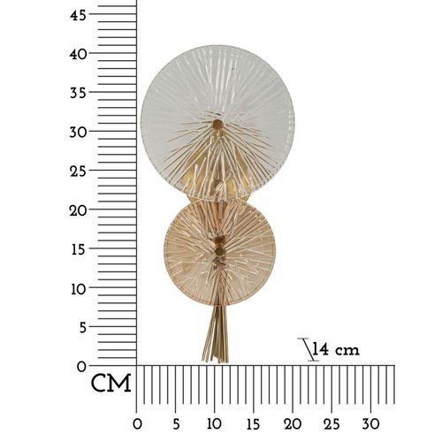 Applique Murale Dorée Avec Abat-jour Blanc Mat Et Décoration Noire 28x17x32 Cm