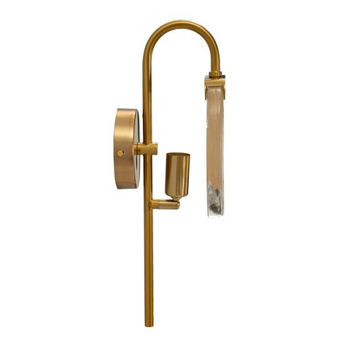 Applique Murale Softy En Métal Doré Avec Verre Décoratif Concentrique 15x14x38 Cm