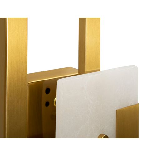 Applique Murale Géométrique En Métal Doré Et Verre Satiné 15x8x33 Cm